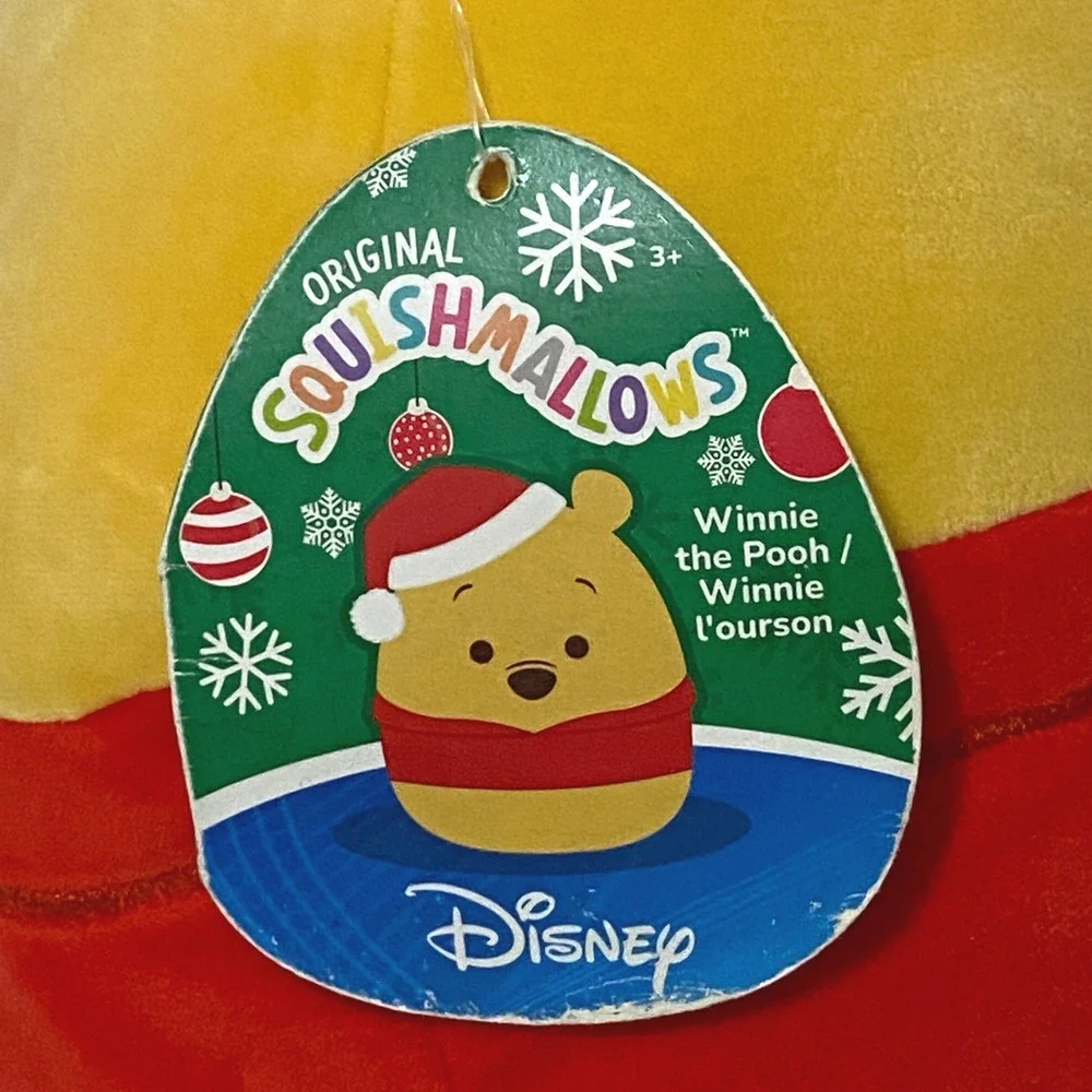Disney Winnie the Pooh Squishmallows Christmas Santa Hat Plush 10